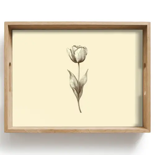 Illustratie - Tulp - Zwart Dienblad Rechthoek middel -z3d_shopping