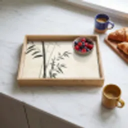 Japandi - Bamboe - Beige Dienblad Rechthoek middel -sfeer2