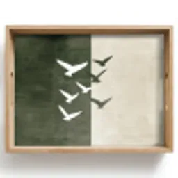Japandi - Vogel - Groen Dienblad Rechthoek middel -z3d_shopping