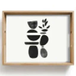 Japandi - Zwart - Abstract Dienblad Rechthoek middel -z3d_shopping