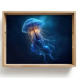 Kwal - Lichtgevend - Tentakels - Blauw Dienblad Rechthoek middel -z3d_shopping