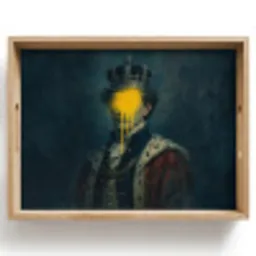Koning - Portret - Druipende gele verf Dienblad Rechthoek middel -z3d_shopping