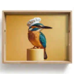 Ijsvogel - Pilaar - Koksmuts - Vogel Dienblad Rechthoek middel -z3d_shopping