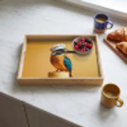Ijsvogel - Pilaar - Koksmuts - Vogel Dienblad Rechthoek middel -sfeer2