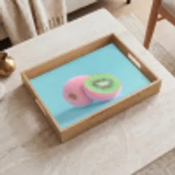 Kiwi - Blauw - Surrealistisch Dienblad Rechthoek middel -sfeer1