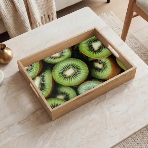 Kiwi - Fruit - Groen Dienblad Rechthoek middel -sfeer1