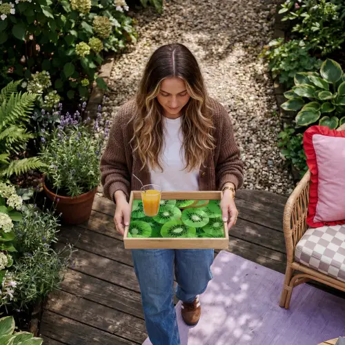 Kiwi - Groen - Pitten Dienblad Rechthoek middel -sfeer5