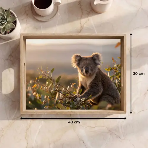Koala - Bladeren - Ochtendlicht Dienblad Rechthoek middel -USP_Formaat