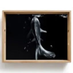 Koi - Vissen - Water - Zwart Dienblad Rechthoek middel -z3d_shopping
