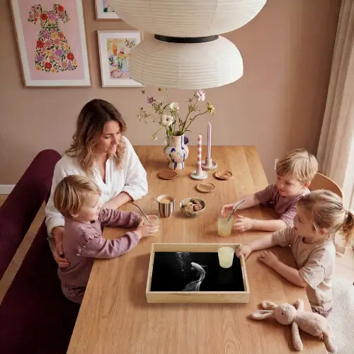 Koi - Vis - Wit - Zwart Dienblad Rechthoek middel -sfeer4