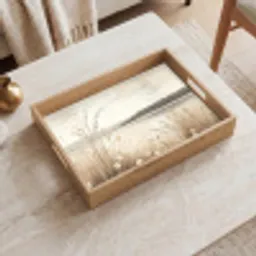 Meer - Water - Natuur - Beige Dienblad Rechthoek middel -sfeer1