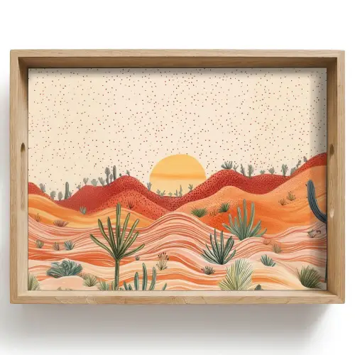 Landschap - Heuvels - Zonsondergang Dienblad Rechthoek middel -z3d_shopping