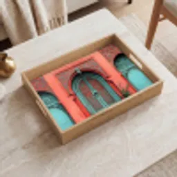 Lantaarn - Deur - Turquoise Dienblad Rechthoek middel -sfeer1
