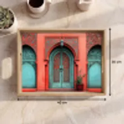 Lantaarn - Deur - Turquoise Dienblad Rechthoek middel -USP_Formaat