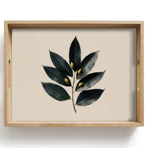 Laurierbladeren - Bloemknoppen - subtiel Dienblad Rechthoek middel -z3d_shopping