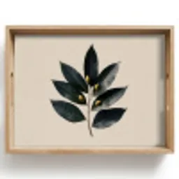 Laurierbladeren - Bloemknoppen - subtiel Dienblad Rechthoek middel -z3d_shopping