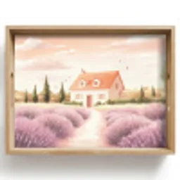 Lavendelveld - Huis - Paars Dienblad Rechthoek middel -z3d_shopping