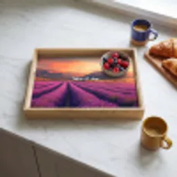 Lavendelveld - Quote - Zonsondergang Dienblad Rechthoek middel -sfeer2