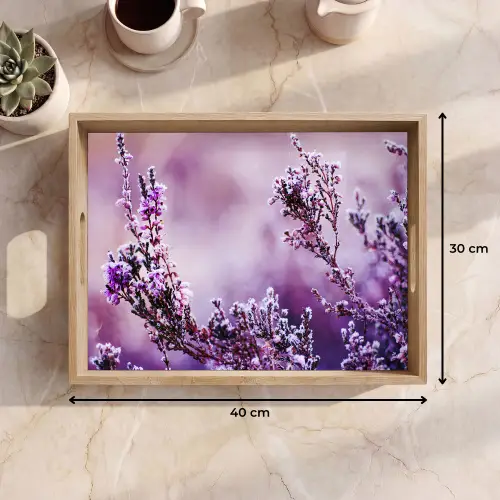 Lavendel - Winter - Bloemen - Paars Dienblad Rechthoek middel -USP_Formaat