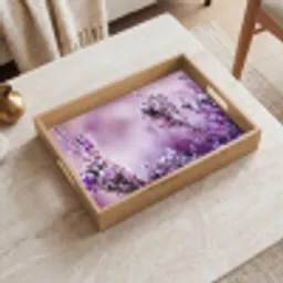 Lavendel - Winter - Bloemen - Paars Dienblad Rechthoek middel -sfeer1
