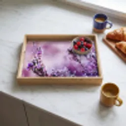 Lavendel - Winter - Bloemen - Paars Dienblad Rechthoek middel -sfeer2