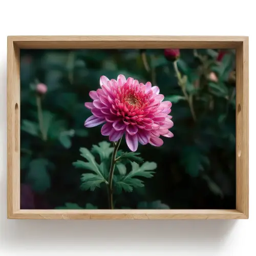 Blad - Chrysant - Roze - Schaduw Dienblad Rechthoek middel -z3d_shopping