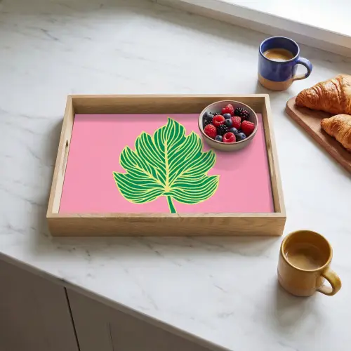Blad - Groen - Illustratie - Minimalistisch Dienblad Rechthoek middel -sfeer2