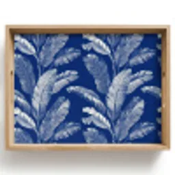 Blad - Palm - Blauw Dienblad Rechthoek middel 911 -z3d_shopping