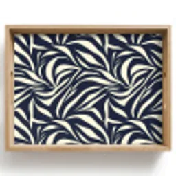 Bladvormen - Blauw - Patroon - Wit Dienblad Rechthoek middel 911 -z3d_shopping