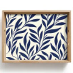Bladeren - Klimop - Donkerblauw Dienblad Rechthoek middel -z3d_shopping