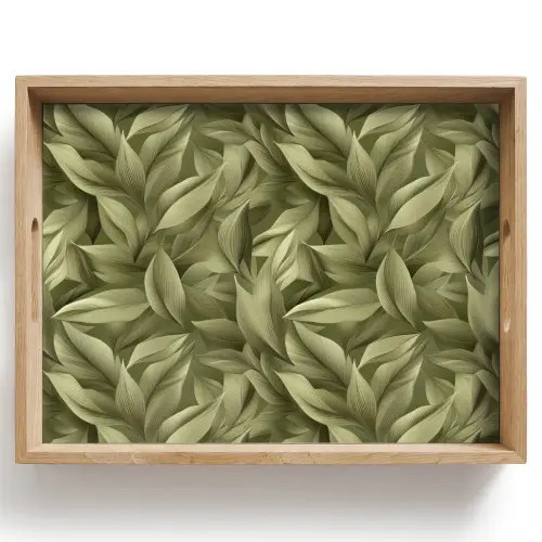Bladeren - Modern - Groen Dienblad Rechthoek middel 911 -z3d_shopping