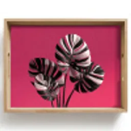 Bladeren - Rond - Roze Dienblad Rechthoek middel -z3d_shopping
