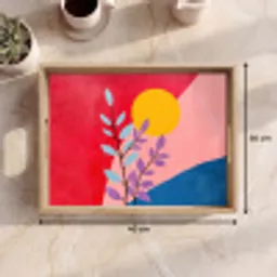 Bladeren - Zon - Abstracte vormen Dienblad Rechthoek middel -USP_Formaat