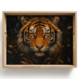 Bladeren - Tijger - Oranje Dienblad Rechthoek middel -z3d_shopping