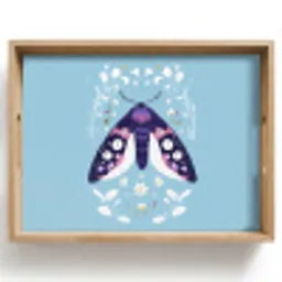 Bladeren - Wit - Vlinder - Insect Dienblad Rechthoek middel -z3d_shopping