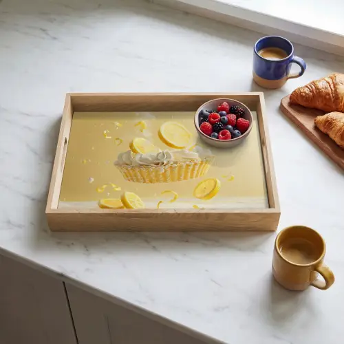 Citroen - Taart - Eten - Geel Dienblad Rechthoek middel -sfeer2