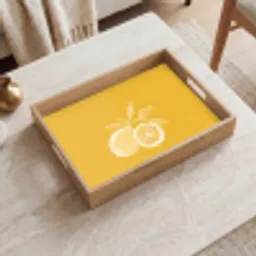 Citroenen - Illustratie - Minimalistisch - Geel Dienblad Rechthoek middel -sfeer1