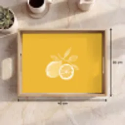 Citroenen - Illustratie - Minimalistisch - Geel Dienblad Rechthoek middel -USP_Formaat