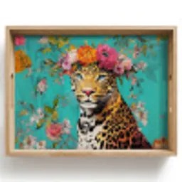 Luipaard - Bloemen - Kroon Dienblad Rechthoek middel -z3d_shopping