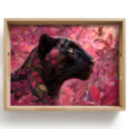 Luipaard - Bloemen - Roze Dienblad Rechthoek middel -z3d_shopping
