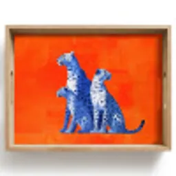Luipaarden - Stippen - Oranje Dienblad Rechthoek middel -z3d_shopping