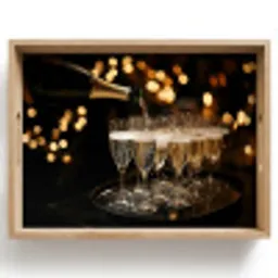 Lichter - Champagner - Gläser Dienblad Rechthoek middel -z3d_shopping