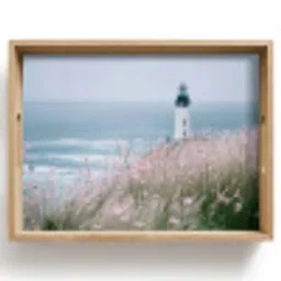 Vuurtoren - Klif - Zee - Bloemen Dienblad Rechthoek middel -z3d_shopping