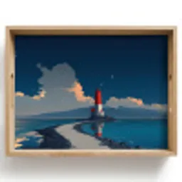 Vuurtoren - Zee - Wolken Dienblad Rechthoek middel -z3d_shopping