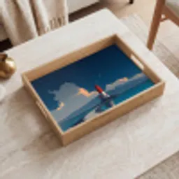 Vuurtoren - Zee - Wolken Dienblad Rechthoek middel -sfeer1