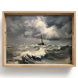 Vuurtoren - Golven - Storm Dienblad Rechthoek middel -z3d_shopping