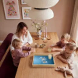 Lelies - Blauw - Glazen Dienblad Rechthoek middel -sfeer4