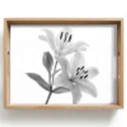 Lelies - Elegant - Zwart - Wit Dienblad Rechthoek middel -z3d_shopping