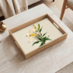 Lelie - Elegant - Botanisch - Beige Dienblad Rechthoek middel -sfeer1