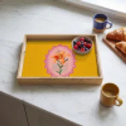 Lelie - Oranje - Lijst - Ovaal Dienblad Rechthoek middel -sfeer2